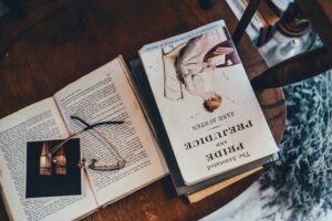 Two books on a table - Pride and Prejudice